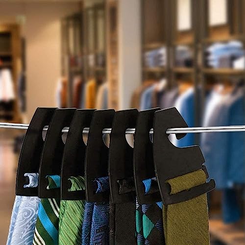 Juvale Plastic Tie Hangers - 100-Pack Black Necktie Hook Hangers, Standard Size 2 x 2.8 Inches, Bulk Retail Shop Display Supplies, Closet Organizer