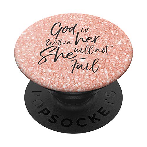 God is Within Her Christian Woman Bible Verse Pink Scripture PopSockets Swappable PopGrip