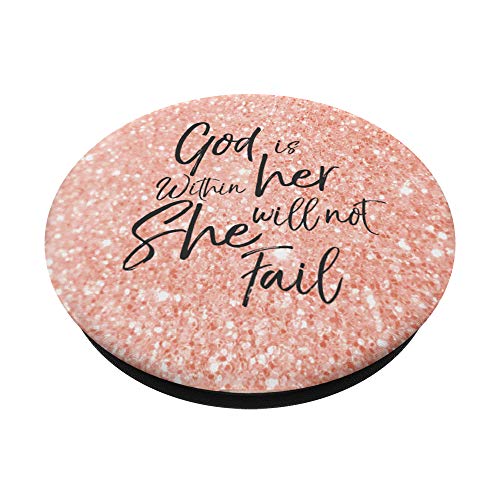 God is Within Her Christian Woman Bible Verse Pink Scripture PopSockets Swappable PopGrip