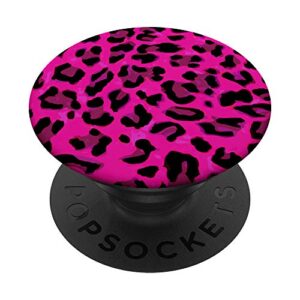 pink leopard cheetah print popsockets swappable popgrip