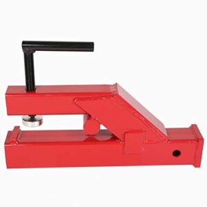 clamp on trailer hitch 2" receiver ball mount bobcat deere tractor bucket red