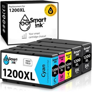 smart ink compatible ink cartridge replacement for canon 1200 xl pgi 1200xl to use with mb2720 mb2020 mb2320 mb2120 printers (2bk & c/m/y 5 pack combo)