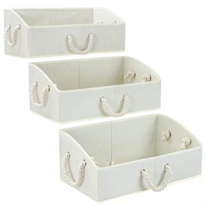 Sorbus Storage Bins [3-Pack] Fabric Storage Baskets, Foldable Closet Organizer Trapezoid Storage Box (Beige)