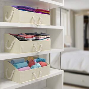 Sorbus Storage Bins [3-Pack] Fabric Storage Baskets, Foldable Closet Organizer Trapezoid Storage Box (Beige)