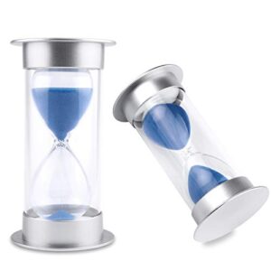 Hourglass Sand Timer 5/10/15/30/45/60 Minutes Sand Glass Timer for Romantic Mantel Office Desk Book Shelf Curio Cabinet Christmas Birthday Gift Kids Games Classroom Kitchen Home Dec (5 min, Blue)