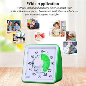 AIMILAR 60 Minute Visual Timer - Silent Timer Time Management Tool for Classroom or Meeting Countdown Clock for Kids and Adults Green