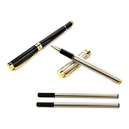 iMeaniy Luxury Ballpoint Pen Writing Set,Elegant Fancy Pens for Signature Colleague Students Boss,Executive Nice Pens for Business Birthday Gift with Gift Box,2 extra 0.5 mm refill(2 pens)