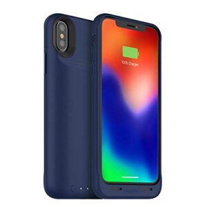mophie juice pack wireless - qi wireless charging - protective battery case made for apple iphone x – blue (401002006)