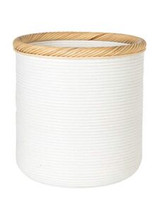 kouboo round coiled rattan twisty, natural and white storage basket