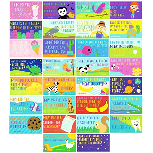 60 Pack Lunch Box Notes for Kids with Riddles and Puns, Joke Cards, Lunch Packing Essentials, 60 Single-Sided Designs