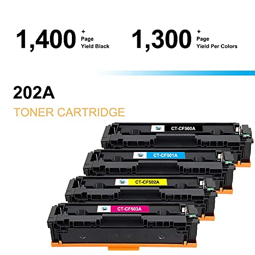 Cool Toner Compatible Toner Cartridge Replacement for HP M281fdw 202A 202X CF500A for HP Pro MFP M281fdw M254dw M281cdw M281dw M280nw M254 M281 Printer (Black Cyan Yellow Magenta, 4-Pack)