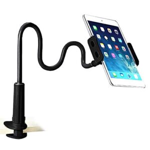 Royall Gooseneck Cell Phone Stand Holder, Tablet Holder for Desk Phone Mount Holder Clip with Grip Flexible Long Arm Gooseneck Bracket Mount Clamp for Desk, Compatible with ipad iPhone