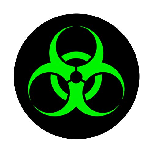 Black Green Biohazard Toxic Hazard Warning PopSockets Swappable PopGrip