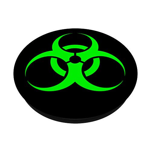 Black Green Biohazard Toxic Hazard Warning PopSockets Swappable PopGrip