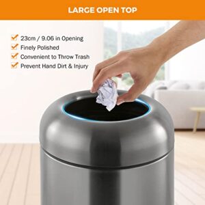 BEAMNOVA Trash Can Outdoor Indoor Garbage Enclosure with Lid Open Top Inside Cabinet Stainless Steel Industrial Waste Container, Black