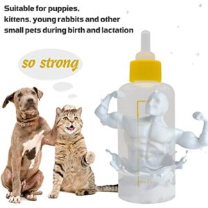 Newborn Kitten Puppy Feeding Bottles for Nursing, Small Animals Feeder with Replacement Nipples