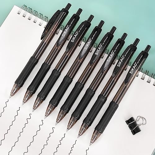 Gel Pens 60 Pack Black Gel Pens Fine Point Smooth Writing Pens No Smear, Black Pens Bulk, Comfy Grip Retractable Gel Ink Pens, 0.7 Pens, Roller Ball Pens Medium Point, Server Office Pens, Lapiceros