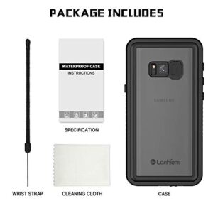 Lanhiem Samsung Galaxy S8+ Plus Case, IP68 Waterproof Dustproof Shockproof Case with Built-in Screen Protector, Full Body Sealed Underwater Protective Clear Cover for Samsung S8 Plus (Black)