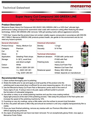 menzerna Super Heavy Cut Green Line 300 32 oz VOC Free