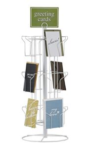 sswbasics 12-pocket rotating countertop greeting card rack - overall dimension: 25”h x 12”d - 12 pockets total (each 5”w x 7”h x 1 5/8”d) - perfect for thrift, retail, grocery, and convenience stores