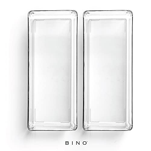 BINO | Oblong Plastic Drawer Organizer Bin, 2 Pack | THE ARTISAN | Multi-Purpose | Durable | BPA-Free | Desk Drawer Organizer | Vanity Organizer | Bathroom Drawer Organizer | Makeup Drawer Organizer