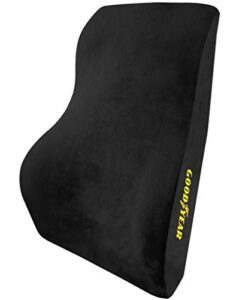 goodyear gy1015 - full size back support pillow for office chair or car / suv - helps relieve pain - 100% pure memory foam - improves posture - fits most seats - premium soft plush