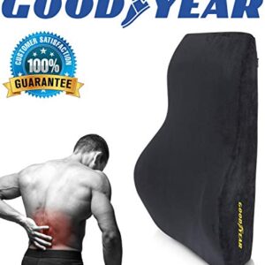 Goodyear GY1015 - Full Size Back Support Pillow for Office Chair or Car / SUV - Helps Relieve Pain - 100% Pure Memory Foam - Improves Posture - Fits Most Seats - Premium Soft Plush