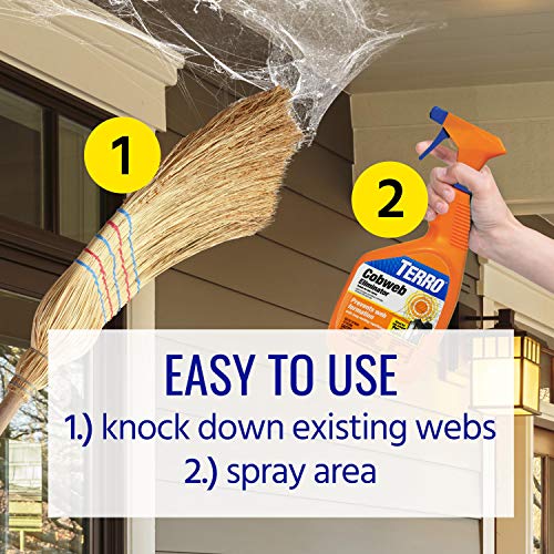 TERRO T2360 Ready-to-Use Spider Cobweb Eliminator and Repellent Spray - Prevent Spiderweb Formation