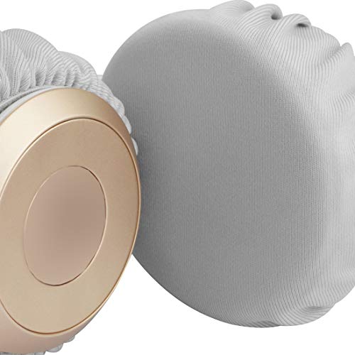 Geekria 2 Pairs Flex Fabric Headphones Ear Covers, Washable & Stretchable Sanitary Earcup Protectors for On-Ear Headset Ear Pads, Sweat Cover for Warm & Comfort (S/Grey)