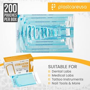 200 3.5 X 5.25 Self Sterilization Pouches for Dental Offices, Autoclave Sterilizer Bags Pouch for Dentist Tools, for Cleaning Tools, 200 Pouches Per Box, 1 Box of Paper Blue Film…