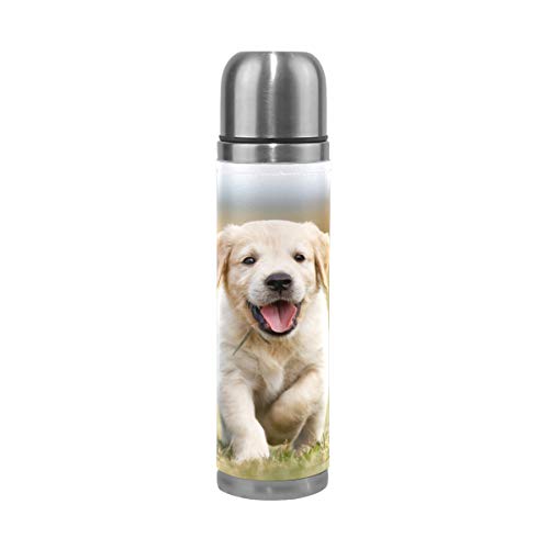 Bradola Vacuum Insulatied Water Bottle Dog Thermos Cup Happy Puppy Water Bottle Travel Mug for Kids