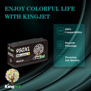 Kingjet 950XL and 951XL Ink Cartridges Combo Pack Replacement for HP 950 951 950XL 951XL Work with Officejet Pro 8600 8610 8620 8100 276DW 271DW 251DW Printers, 8 Pack (Black/Cyan/Magenta/Yellow)