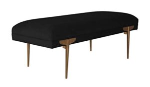 tov furniture brno glamorous velvet upholstered accent bench, 53.5"w black