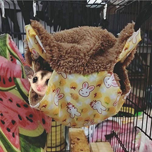 Oncpcare Pet Cage Hammock, Bunkbed Sugar Glider Hammock, Guinea Pig Cage Accessories Bedding, Warm Hammock for Small Animal Parrot Sugar Glider Ferret Squirrel Hamster Rat Playing Sleeping