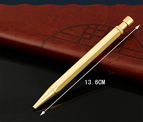 EKLOEN Solid Brass Pen, EDC Pocket Pen Signature Pen, Fine Point, Black Ink