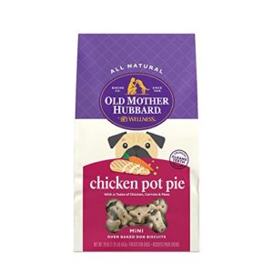 old mother hubbard mini classic chicken pot pie biscuits baked dog treats, 20 oz. (635193)