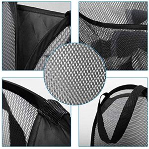 DurReus Foldable Large Pop Up Laundry Hamper with Pocket for Dirty Clothes,Sporting Goods,Baby Toys,Dorm Laundry Basket Rectangle Black