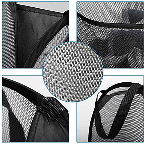 DurReus Foldable Large Pop Up Laundry Hamper with Pocket for Dirty Clothes,Sporting Goods,Baby Toys,Dorm Laundry Basket Rectangle Black