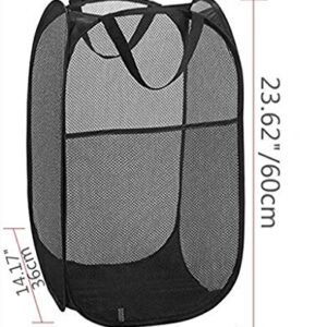 DurReus Foldable Large Pop Up Laundry Hamper with Pocket for Dirty Clothes,Sporting Goods,Baby Toys,Dorm Laundry Basket Rectangle Black