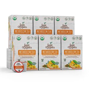 super organics metabolism oolong tea pods with superfoods, probiotics keurig k-cup compatible weight, metabolism, slim tea usda certified organic, vegan, non-gmo, natural, delicious tea, 60ct