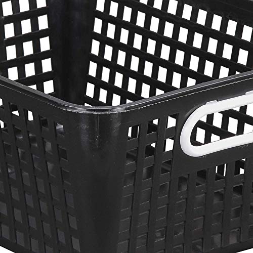 Really Good Stuff - 666014 Plastic Storage Baskets for Classroom or Home Use – Stackable Mesh Plastic Baskets with Grip Handles – Bright Neon Colors – 13" x 10" (Set of 6)