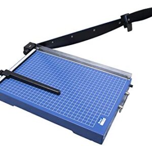 United T15 Office-Grade Guillotine Paper Trimmer, 15.4" Cut Length, 15 Sheet Capacity, Blue