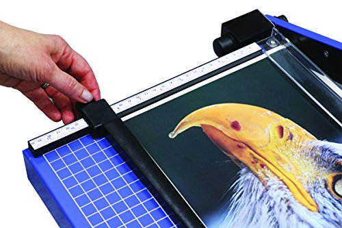 United T15 Office-Grade Guillotine Paper Trimmer, 15.4" Cut Length, 15 Sheet Capacity, Blue