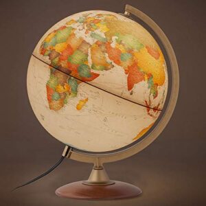 Waypoint Geographic Journey Globe, 12" Illuminated Antique Ocean-Style World Globe, Up-to-Date Globe, Durable Design, Reference Globe, Complements Any Home or Office Decor