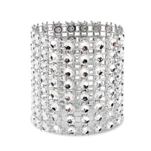 KPOSIYA Napkin Rings, Pack of 120 Rhinestone Napkin Rings Diamond Adornment for Place Settings, Wedding Receptions, Dinner or Holiday Parties, Family Gatherings (120, Silver)