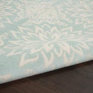 Nourison Jubilant Floral Ivory/Green 4' x 6' Area -Rug, Easy -Cleaning, Non Shedding, Bed Room, Living Room, Dining Room, Kitchen (4x6)