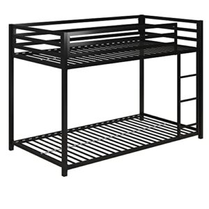 dhp miles metal bunk bed, black, twin over twin