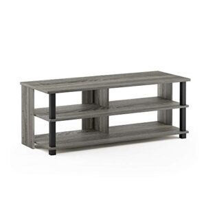 furinno sully 3-tier stand for tv up to 50, french oak grey/black