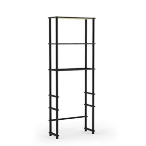 furinno turn-n-tube with 3 shelves toilet space saver, espresso/black