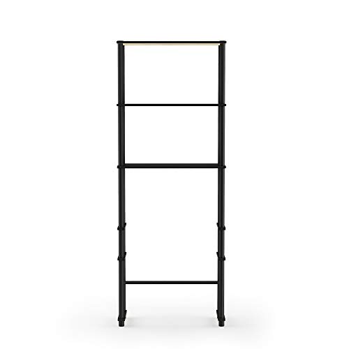 Furinno Turn-N-Tube with 3 Shelves Toilet Space Saver, Espresso/Black